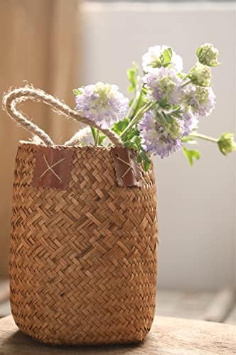 Maravilha em casa, vaso de flor ideal de cesto de flores de flores de ervas marinhas para o pacote de decoração de 2 de 2