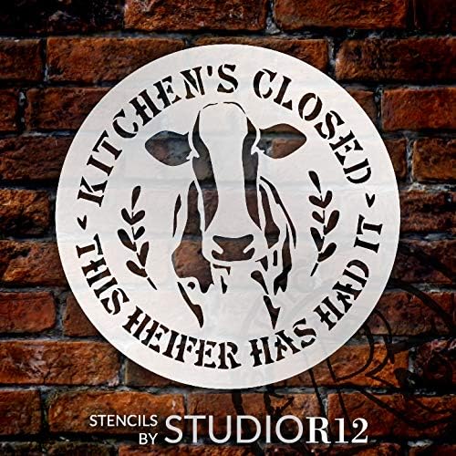 Cozinha fechada - a novilha teve estêncil por Studior12 | DIY Cow Farmhouse Country Home Decor | Craft & Paint Wood