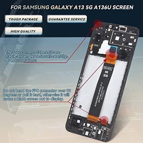 Tela da Samsung Galaxy A13 5G Screen Substituição para Samsung A13 5G A136U LCD Display Touch Screen Digitalizer Substituição