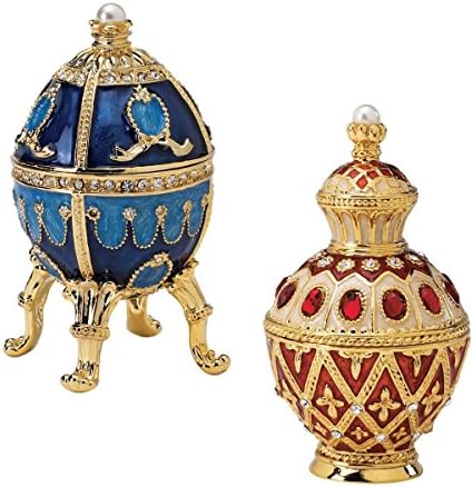 Design Toscano FH90858 A Coleção Pushkin: Svetlana e Natalia Romanov estilo colecionável ovos esmaltados, 3 polegadas, conjunto