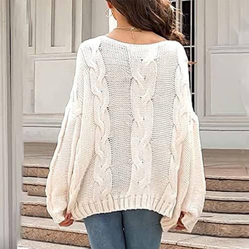 Blusa de manga longa uofoco mulheres viagens de colheita de inverno casual bloqueio de malha redondo pescoço confortável Ruffle confortável