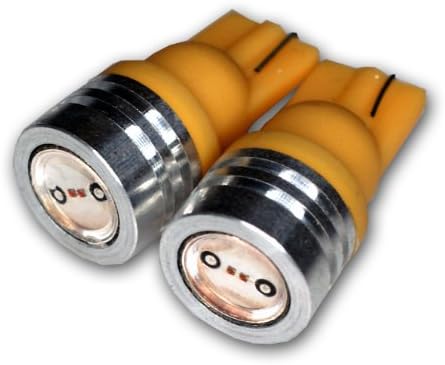 Tuningpros ledfsm-t10-ahp1 marcador lateral líder lâmpadas LED T10 cunha, led de alta potência Amber 2-PC Conjunto