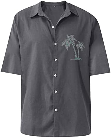Hawaii Camisa de manga curta curta Casual Casual Guayabera Camisetas de praia soltas Tops de camisa de praia casual