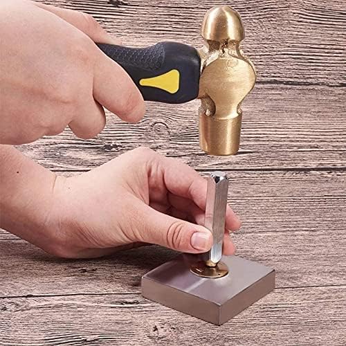 Uxzdx Brass Metal Stamping Hammer Heads Mallet Heads Hammer com bigorna de ferro para artesanato DIY