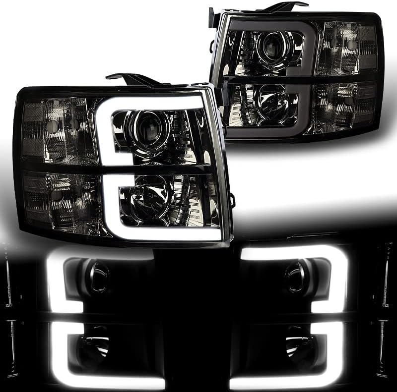 EPARTS 2PCS DRL LED BAR Projecor Ferador Compatível com 2007-2013 Chevrolet Silverado 1500 e compatível com 2007-2014 Chevrolet