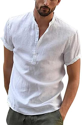 Camisa de manga comprida, primavera de linho de algodão casual de algodão masculino de primavera camisas de manga comprida camisas