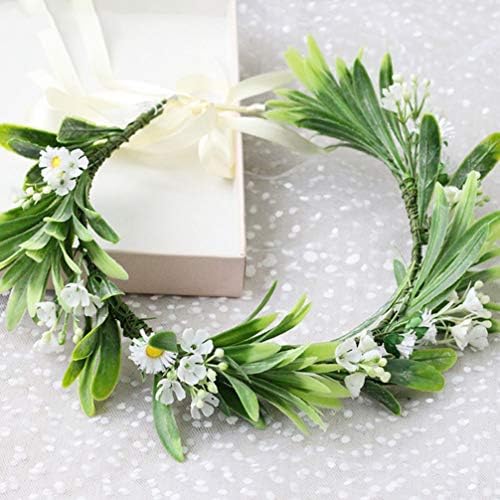 Bandas da cabeça da moda Kesyoo grinaldas de coroa de casamento artificial grinaldas verdes grinaldas de folha verde grinaldas