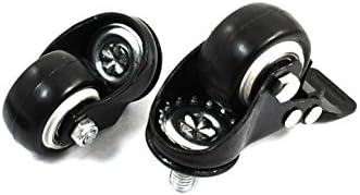 Aexit Market Shopping Casters Carrinho Carrinho de Lavanderia de Bakery Rosca de 10mm Dia 1.5 Roda de freio redonda rotativa Black 4 em lançadores de placa 1 conjunto