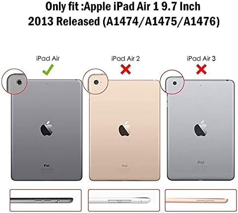 Procase iPad Air 1st 2013 Pacote de caixa de casca dura preta e slim com 2 pacote iPad 9.7 2018 e 2017 / iPad Pro 9.7 / iPad Air 2 / iPad Protetores de tela de vidro temperado a ar do ar