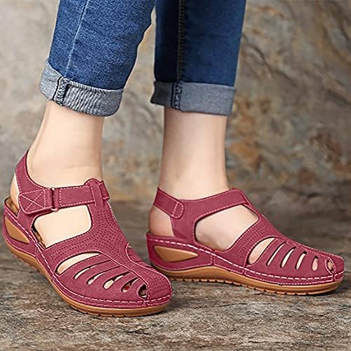 Sandálias de cunha para mulheres de verão moda casual hollow Out perto de candal casual colorido colorido shoes
