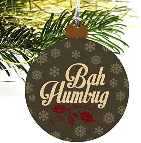 Bah Humbug Christmas Funny Wood Christmas Tree Holiday Ornament