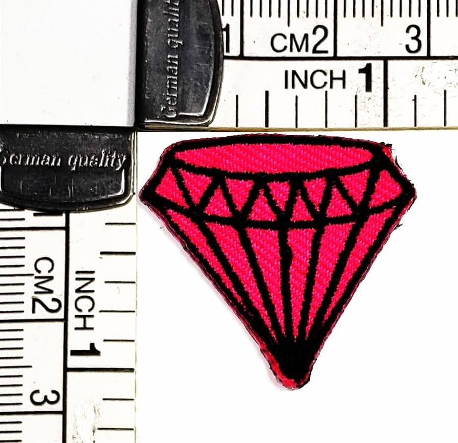 Kleenplus 2pcs. Mini desenho animado de diamante rosa Crianças Ferro em remendos estilo diamante estilo bordado Motificação Aplique Decoração de Emblema Costume Artes Reparo de costura