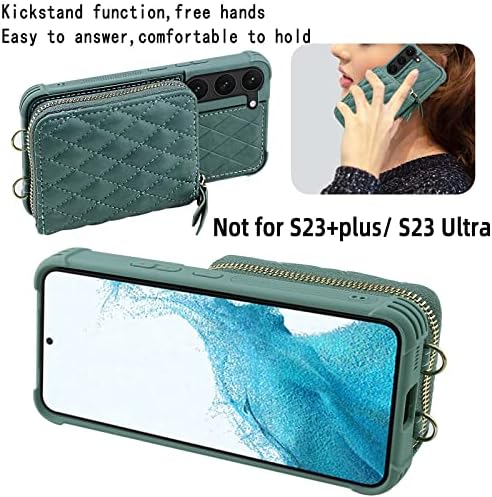 Monasay Zipper Cartet Case para Galaxy S23, 6.1in [bloqueio de RFID] Flip Leather Bolsa Tampa com suporte de cartão e cinta