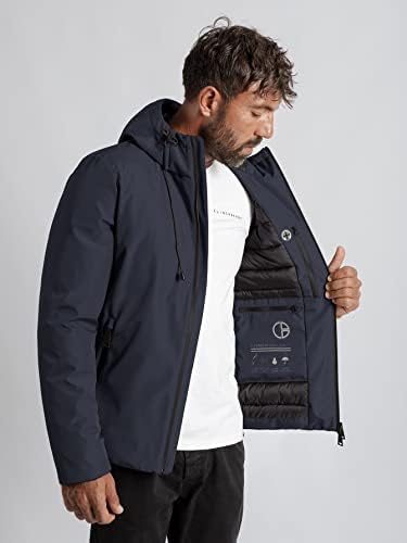 Jaquetas de Oshho para mulheres - homens remendados de detalhes de traço de luto com casaco de inverno com capuz
