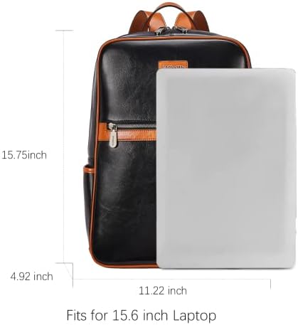 Carteiras de couro feminino de Bostanten RFID Bloqueio de grande capacidade ＆ Couro de 15,6 polegadas Backpack de