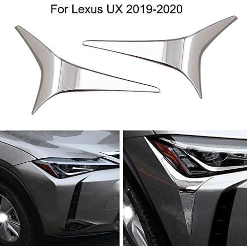 Yingchi 2pcs abds cromos de farol de cromo abds Equielides de moldagem para Lexus UX 2019-2020 2021 2022 2023
