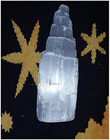 JIC GEM DEPARCIMENTO NATURA Lâmpada de selenita Mini Lâmpada de cristal de pedras preciosas brancas 4 polegadas Alteração