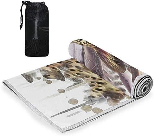 Voovc Splash Style Indian Cheetah1 Microfiber Beach Toalha - Luz, seca rápida ， Embalável Fácil de transportar toalhas para