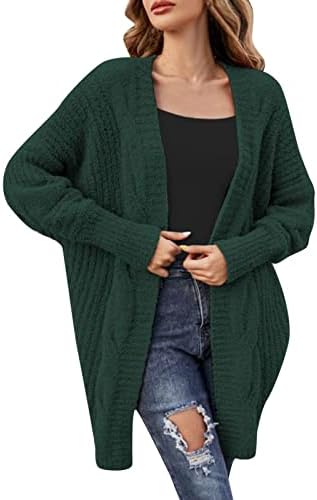 Senhoras Twist Solid Twist Knit Cardigan Buttonless Casual Sweater Sweater Jacket Sweaters
