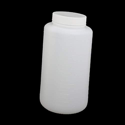 X-dree 1000ml 55 mm de boca larga larga hdpe plástico redondo garrafa graduada branca (1000 ml 55 mm diâmetro ancho boca hdpe