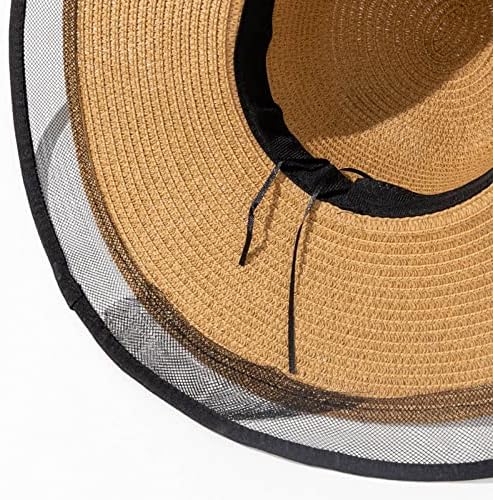 Chapéus de palha de verão para mulheres Brim ampla Mesh Sun Hat Hat Hat Hat Hat Splicing Cap Hats Sun Fashion Sun