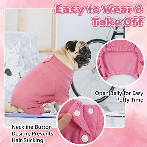 Pijama de cães Kuoser Onesie de cachorro térmico, roupas de 4 pernas de 4 pernas, roupas de cachorro, roupas de gato de cachorro respirável, cobertura de cabelo para cães pequenos para cães médios