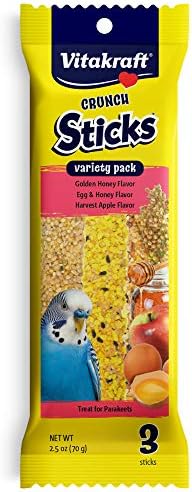 Vitakraft Crunch Sticks Peraiceet Treat - Honey, Egg e Apple -Pet Bird Treat Toy - Variety Pack