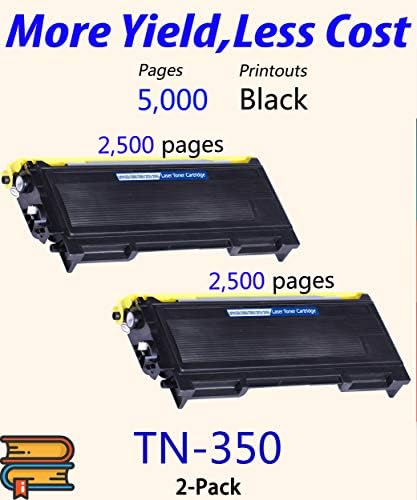Substituição de cartucho de toner compatível com impressão colorida de 2 pacote para irmão TN350 TN-350 TN 350 Usado para DCP-7020