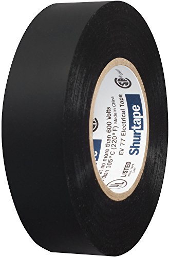 Shurtape EV 57 Fita elétrica de vinil colorida de uso geral, UL listado/CSA aprovado, 7,0 mil, branco, 3/4 polegadas x 66 pés, pacote de 10 roll