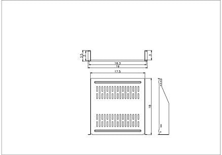 Raising Electronics 1 pack 19inch Aço ventilado 2 espaço 2U Rack Mount Cantilever Network Shelf 18 polegadas Deep