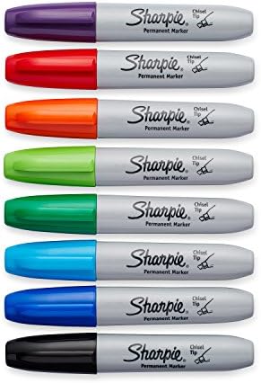 Marcadores permanentes de Sharpie, ponta do cinzel, cores clássicas, 8 contagem