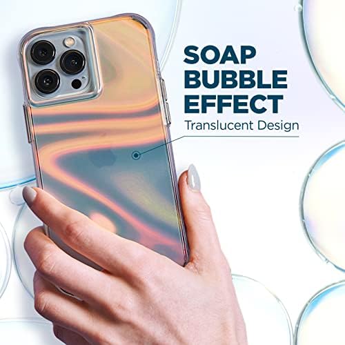 Case -companheiro - Bubble de sabão - caixa para iPhone 12 Pro Max - 10 pés Proteção de gota - 6,7 polegadas - redemoinho iridescente