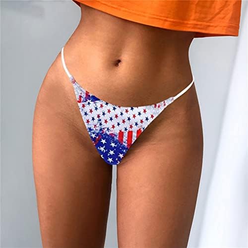 Calcinha sexy para mulheres safadas safadas EUA 4 de julho Strappy Briefs leves de baixa cintura Hipster Tangas Panties