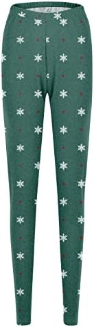 NOKMOPO WOMENS LEGLGINGINGS INFORMAÇÕES DE MODAÇÃO IMPRESSÃO PLAID PLAID STORTE Alongamento Soft Comfort Christmas Calça