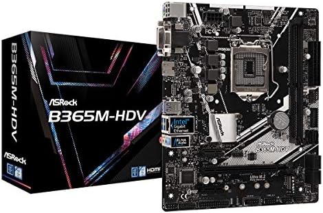 ASROCK Intel B365 Placa-mãe de chipset, B365M-HDV e Cooler MasterBox Q300L Micro-ATX Tower e fluxo de ar totalmente ventilado,