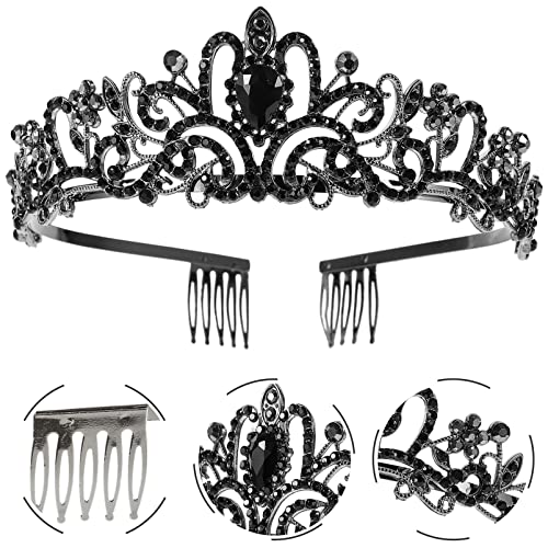 Kallory Barroco Queen Crown, Capacete de casamento da faixa da cabeça do barroco vintage Tiara Princesa para mulheres meninas