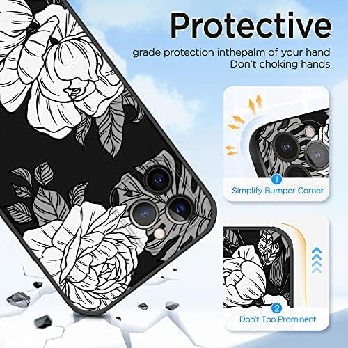 HenGrui Flower iPhone 11 Pro Case Floral 3D Relief Design, Slim Anti-Slip Protective Case para iPhone 11 Pro Case
