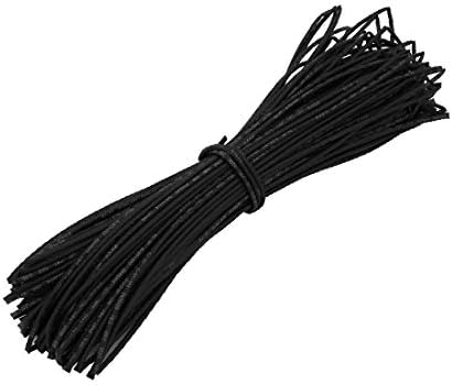 X-dree calor encolhimento de tubo encolhida manga de cabo de cabo de 25 metros de comprimento de 1 mm de diâmetro interno preto