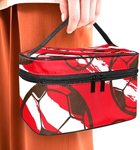 Saco de Bolsa de Cosmética Vermética de futebol Bag de maquiagem portátil de maquiagem para mulheres e meninas