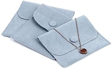 Bolsa de joias feijinmao com saco de botão de snap small jóias bolsas de bolsa de jóias para colares anéis de pulseira assistir