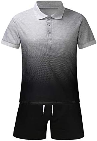 Camiseta masculina e shorts Conjunto de camisa de manga curta e traje de cunhas de manga curta Camisas curtas e calças
