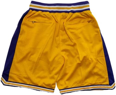 Shorts de basquete de enjeolon mass, homens retrô bordados com bolsos, shorts de fãs