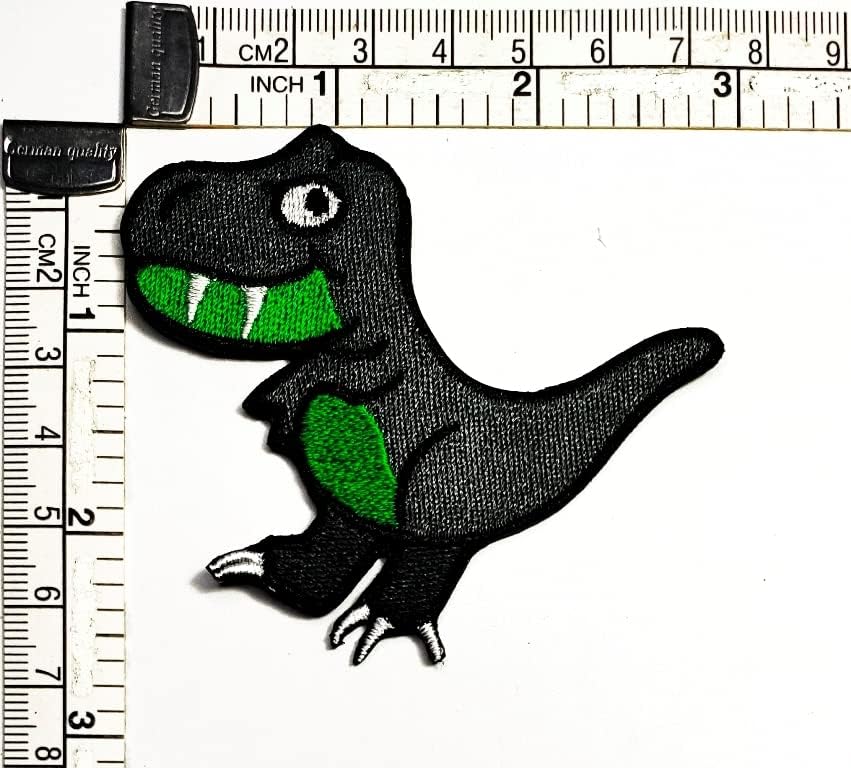 Kleenplus 2pcs. Patches de dinossauros em pé Kids Cartoon Dinosaur Startador artesanal Bordado Artes de Reparação de Costura de Costura Backpack Backpack Caps Decoração Traje de emblema