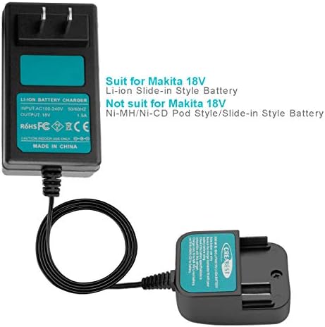 CreaBest New Li-Ion Charger para Makita 18V Battery BL1830 BL1815 194205-3 LXT400 BL1850 BL1840 BL1860