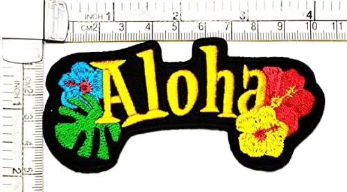 Kleenplus 2pcs. Aloha costurar ferro em remendo apliques artesanal de roupas de mão ALOHA ALOH