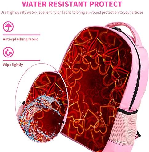 Mochila VBFOFBV para mulheres Laptop Daypack Backpack Bolsa casual de viagem, Psyche Red Heart Swirl