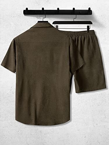 Roupas de duas peças da Fioxa para homens de camisa de bainha baixa e shorts de cintura sem tee