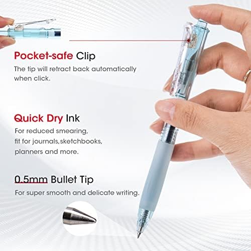 Canetas de gel retrátil WRITECH Pens de tinta seca rápida Ponto fino de 0,5 mm multicolor