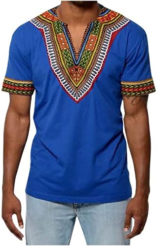 Masculino africano dashiki camiseta tradicional tribal étnico floral v pesco