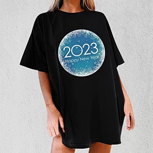 Camiseta da blusa para mulheres verão outono de manga curta Comfort cor 2023 Roupas Fashion Crewneck Brunch gráfico Top 7H